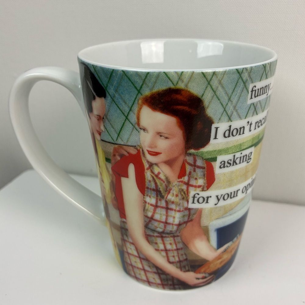 Anne Taintor Coffee Cup Tea Mug Funny ... I Don't Recall Asking for Your Opinion